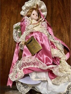 Seymour Mann Doll Collectors Guild Porcelain Doll Pink Victorian Dress 18”